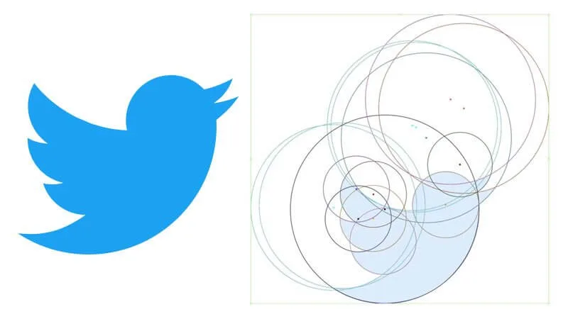 nombre d'or dans le design du logo Twitter